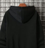 Men's Casual Geometric Pattern Hooded Sweater With Bag