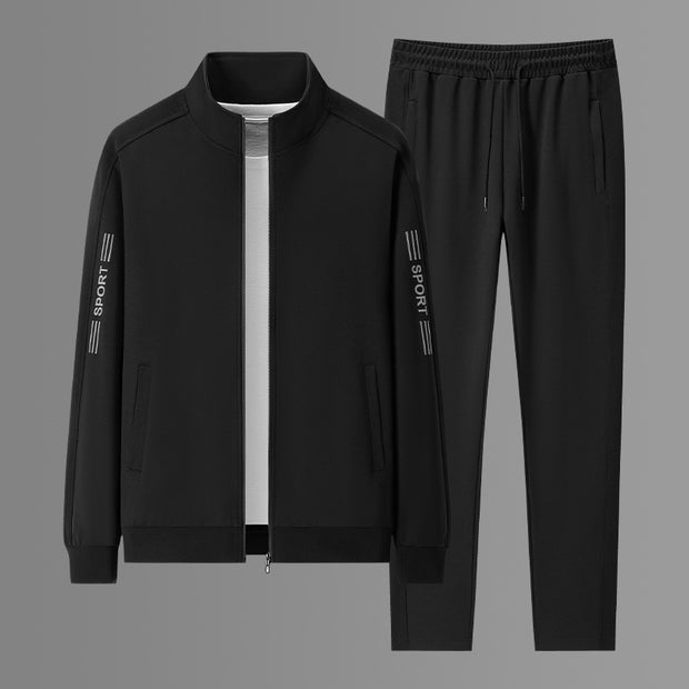 Men's Thick Track Pants Long-sleeved Casual Suit Business Youth Autumn And Winter