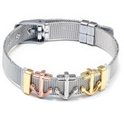 Keeper Combination Anchor Stainless Steel Bracelet