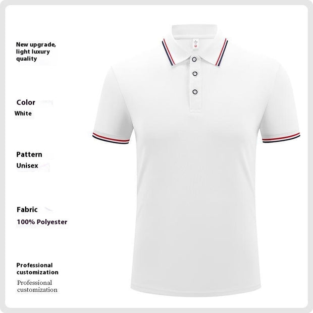 Fashion Is Ice Silk Lapel Short Sleeve Polo Shirt
