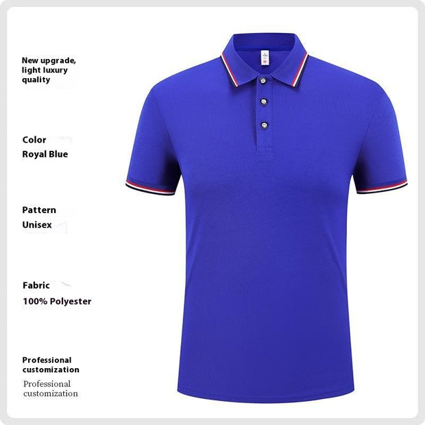 Fashion Is Ice Silk Lapel Short Sleeve Polo Shirt