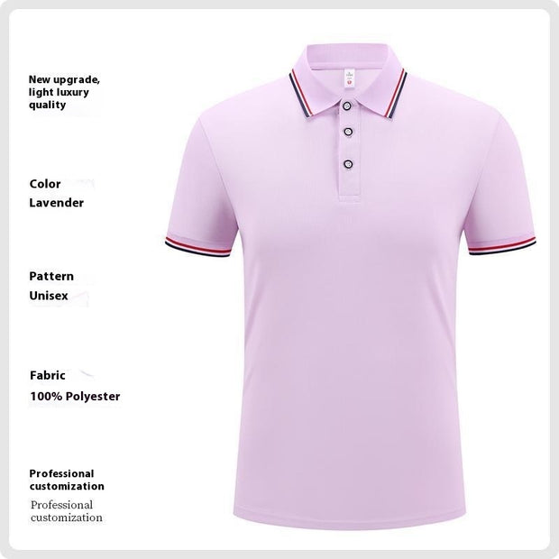Fashion Is Ice Silk Lapel Short Sleeve Polo Shirt