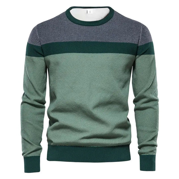 Men's Same 3d Printing Youth Striped Pullover Bottoming Shirt