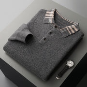 POLO Lapel Pullover Multicolor Casual Loose Cashmere Knitted Bottoming Shirt