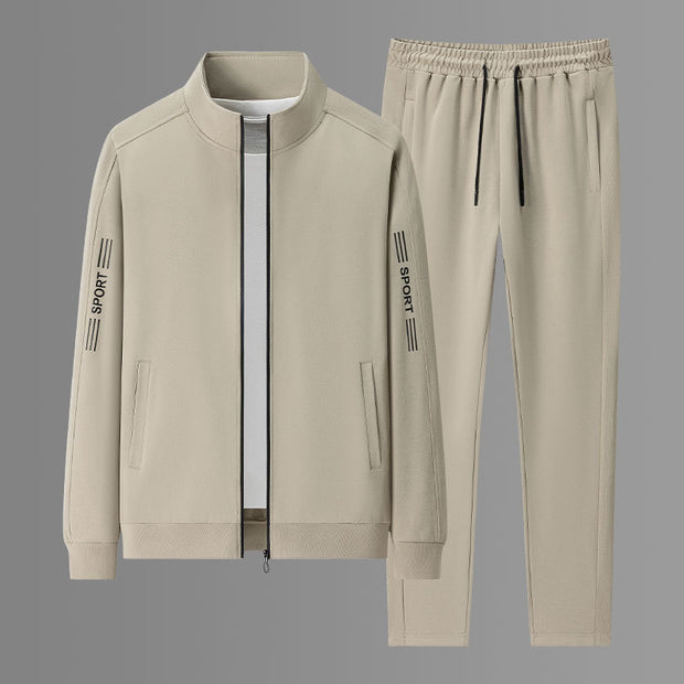 Men's Thick Track Pants Long-sleeved Casual Suit Business Youth Autumn And Winter