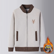 Men's Middle-aged Leisure Simple Warm Knitted Cardigan