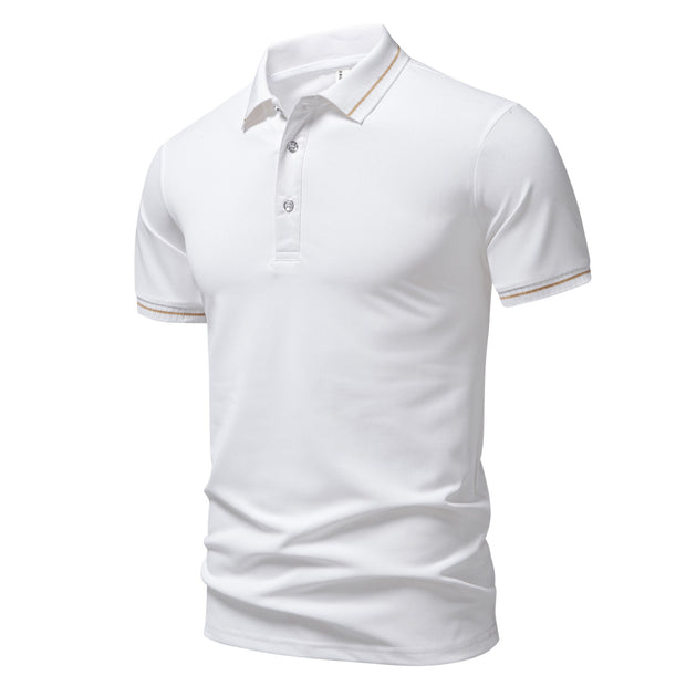 Business Lapel Breathable High-end European Size Casual Polo Shirt