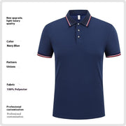Fashion Is Ice Silk Lapel Short Sleeve Polo Shirt