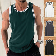 Knitted Vertical Stripes Fitness Sports Slim-fitting Vest