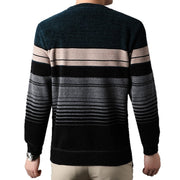 Fleece-lined Thickened Striped Fashion Pullover Base Knitwear