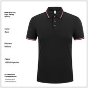 Fashion Is Ice Silk Lapel Short Sleeve Polo Shirt
