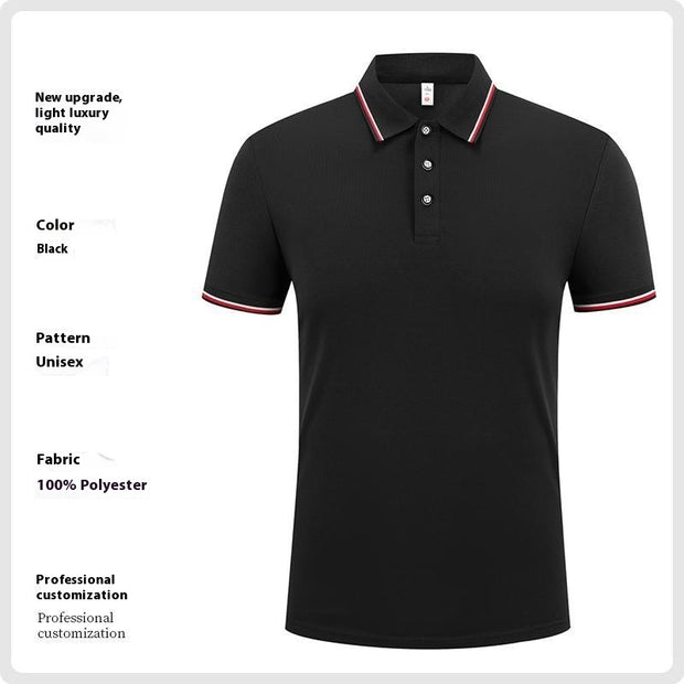 Fashion Is Ice Silk Lapel Short Sleeve Polo Shirt