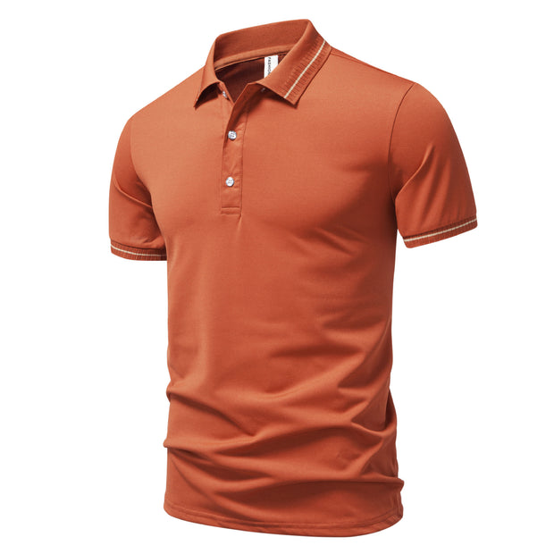 Business Lapel Breathable High-end European Size Casual Polo Shirt