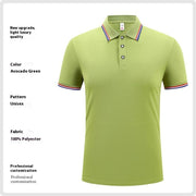 Fashion Is Ice Silk Lapel Short Sleeve Polo Shirt