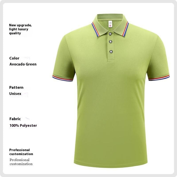 Fashion Is Ice Silk Lapel Short Sleeve Polo Shirt