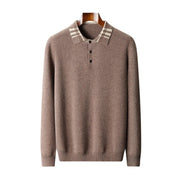 POLO Lapel Pullover Multicolor Casual Loose Cashmere Knitted Bottoming Shirt