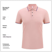 Fashion Is Ice Silk Lapel Short Sleeve Polo Shirt